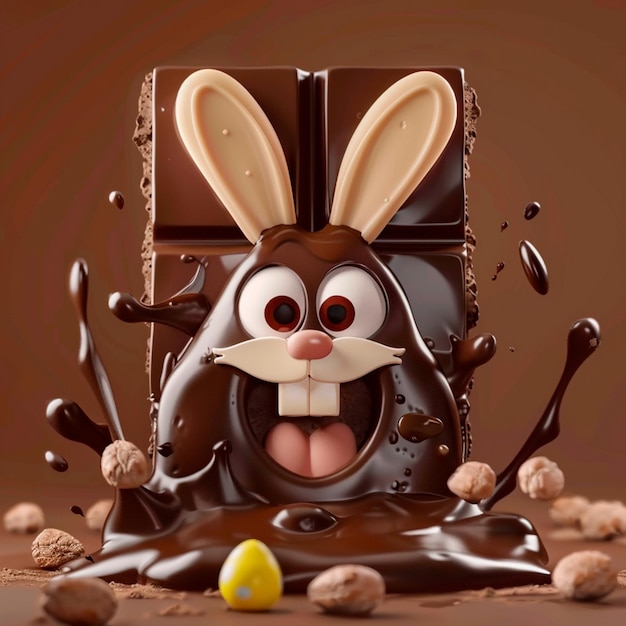Karikaturowa tabliczka czekoladowa w kształcie królika