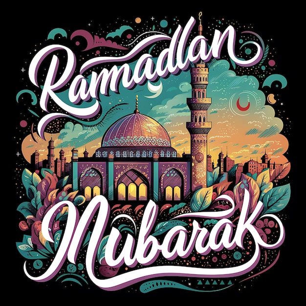 Karim Ramadan akwarela tło kartka powitawkowa z meczetem arabskie lampy gwiazdy i półksiężyc Baner na świętowanie islamskiego Ramadanu