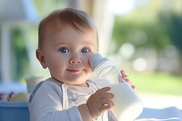 Zdjęcie karmienie dziecka butelką