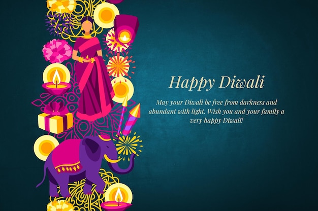 Karta festiwalowa Diwali Projekt karty festiwalowej Diwali