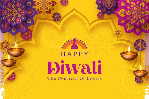 Karta festiwalowa Diwali Projekt karty festiwalowej Diwali