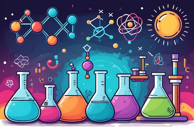 Karta informacyjna naukowa szablon laboratorium flyear Infografika chemiczna