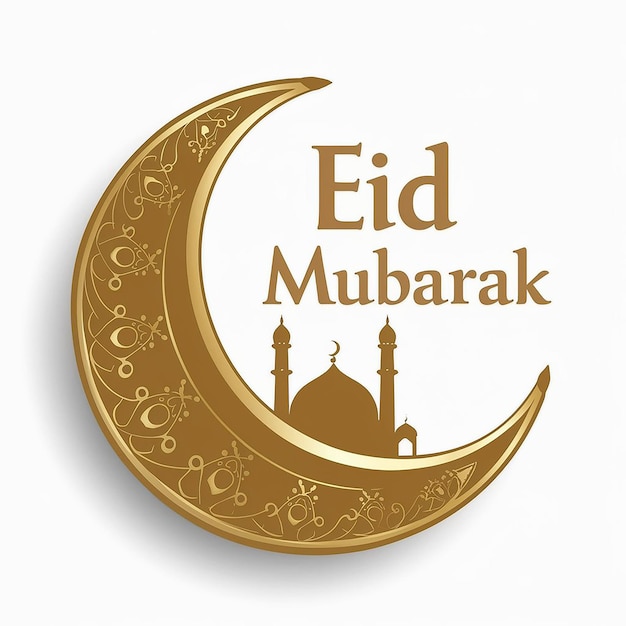 Karta powitalna na Eid z dekoracyjnym półksiężycem