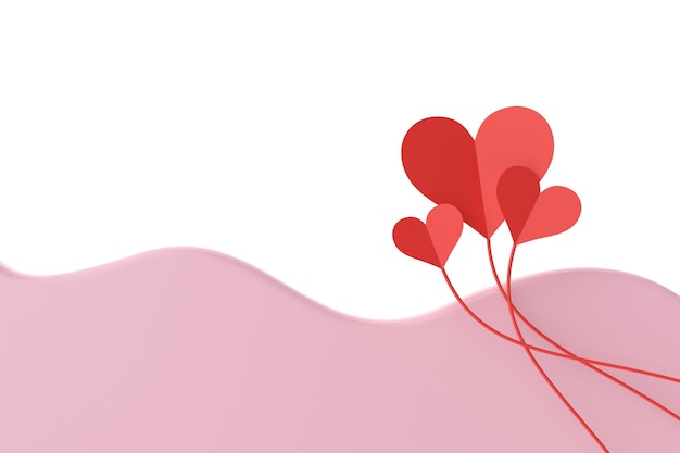 Karta Valentine Ilustracja 3D ramki serca