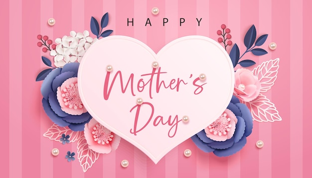 Karta z pozdrowieniami na dzień matki z pięknym tłem Happy Mothers Day Najlepsza mama kiedykolwiek kartkę z życzeniami