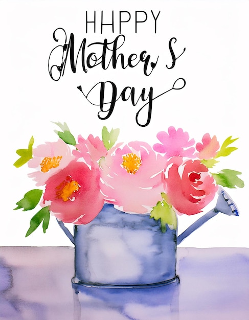 Zdjęcie kartka z życzeniami na dzień matki z kwiatami