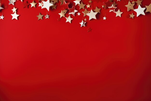 Kartka z życzeniami Wesołych Świąt i szczęśliwego Nowego Roku, czerwone tło, wolne miejsce na kopię w środku