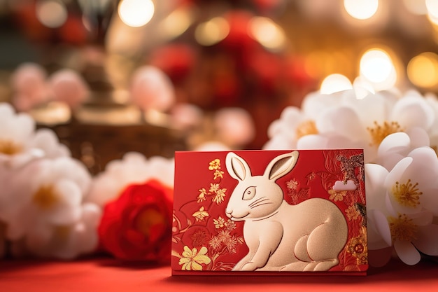 Kartkę z życzeniami noworocznymi na rok królika