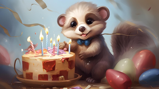 Kartkę z życzeniami tortu urodzinowego