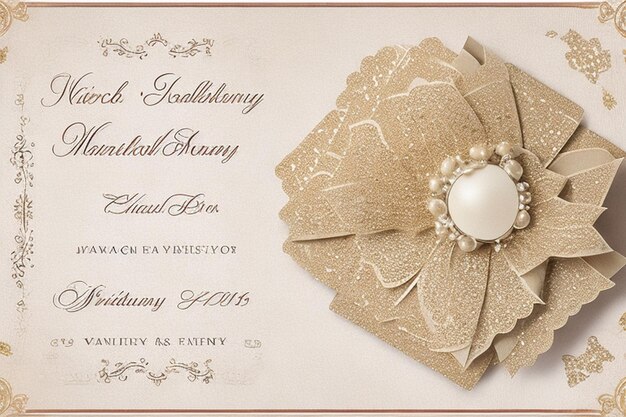 Zdjęcie kartki z zaproszeniami ślubnymi w eleganckim stylu vintage