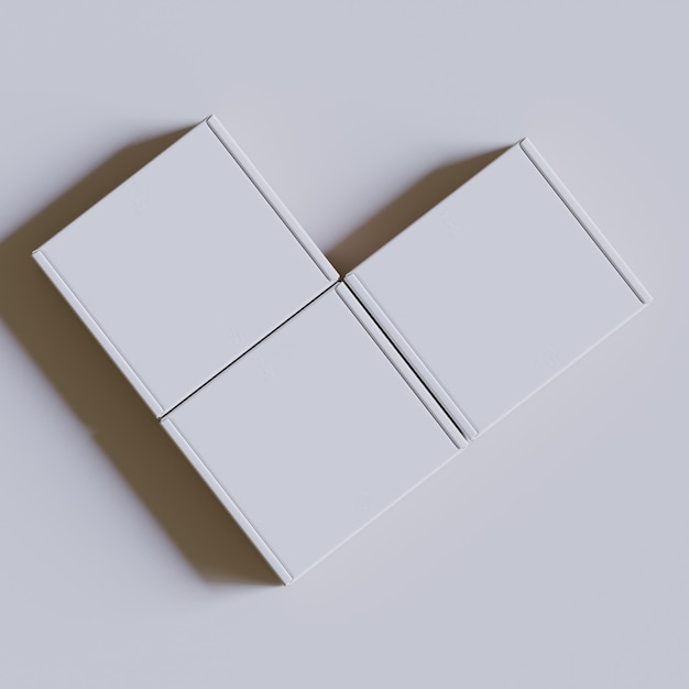 Kartonowy pudełko białego koloru ilustracja renderowania 3D