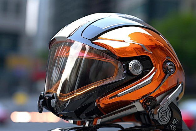 Kask z napisem motocykl