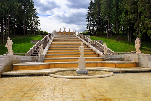 Kaskadowa Fontanna Gold Mountain W Dolnym Parku Peterhof W Sankt Petersburgu Rosja