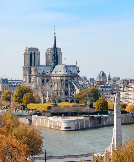 Katedra Notre-Dame w Paryżu, widok z lotu ptaka