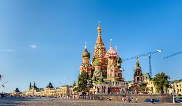 Zdjęcie katedra św. bazyliusza na placu czerwonym w moskwie federacja rosyjska