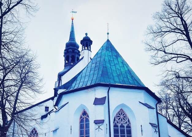 Katedra w kopule na Starym Mieście w Tallinie, Estonia zimą