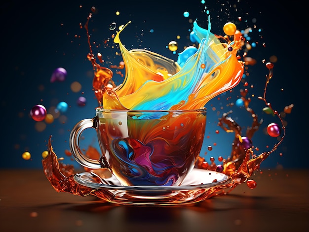 Kawa latte z ciasteczkami i ziarnami kawy reklama realistyczna kompozycja