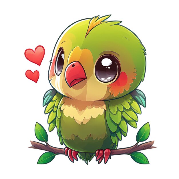 Zdjęcie kawaii lovebird anime styl artystyczny