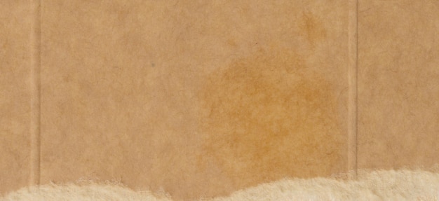 Kawałek brązowego kartonu z rozerwanymi krawędziami na odizolowanym tle