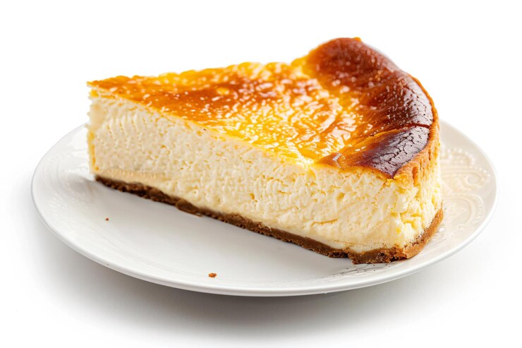 Zdjęcie kawałek cheesecake na talerzu