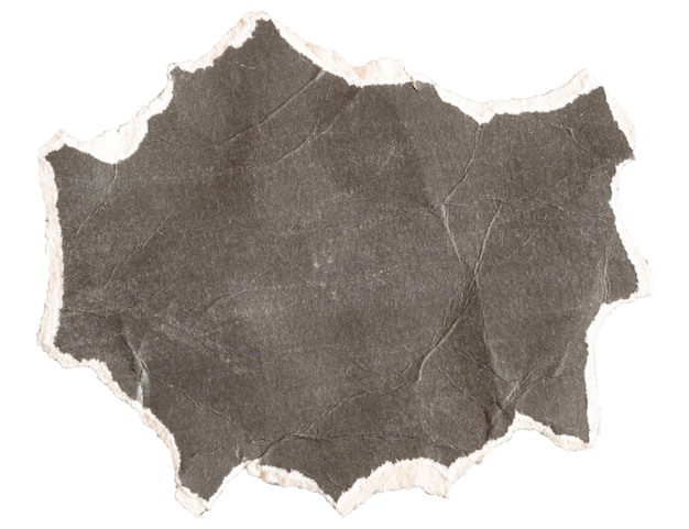 Kawałek czarnego papieru rozdarty w kształcie gwiazdy Pusty stary szablon papieru z białym tłem