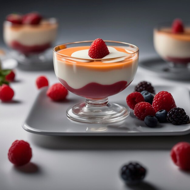 Zdjęcie kawałek deseru panna cotta