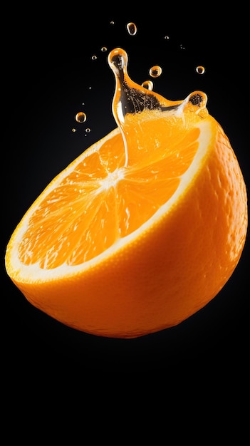 kawałek lewitującego owocu pomarańczy