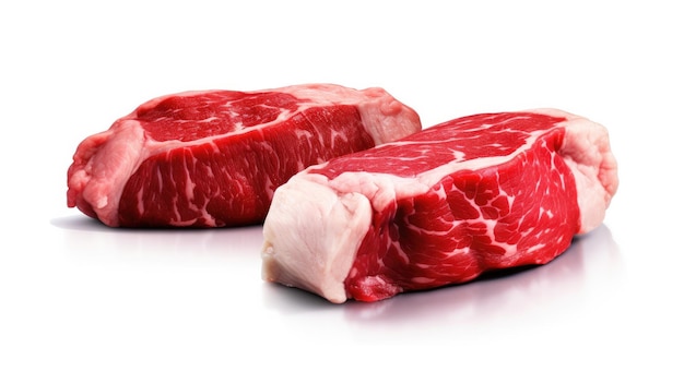 Kawałek mięsa jest pokazany na białym tle.