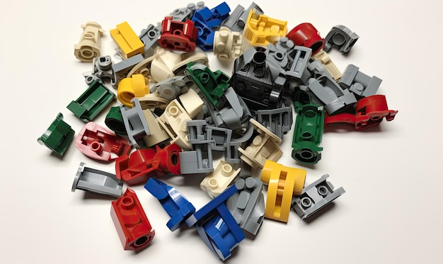 Kawałek po kawałku zdemontowane części Lego zostały skrupulatnie ponownie złożone w wysoką konstrukcję z bloków