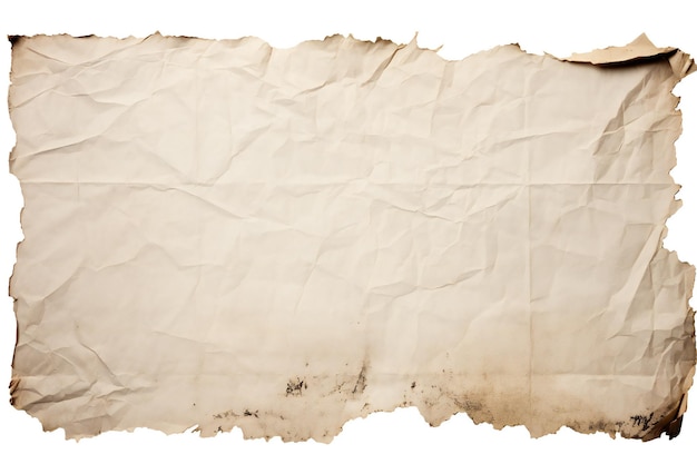 Kawałek rozerwanego papieru kartonowego izolowany na białym tle