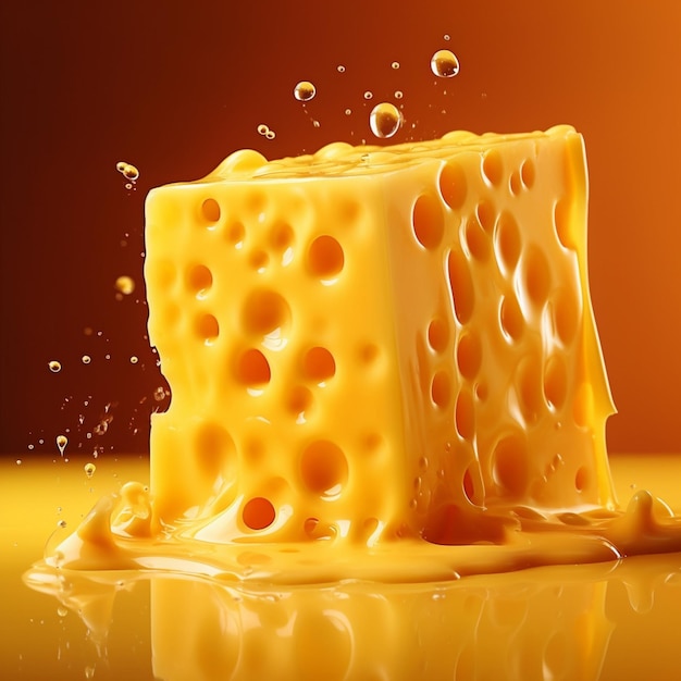 Kawałek sera jest pokryty stopionym serem.