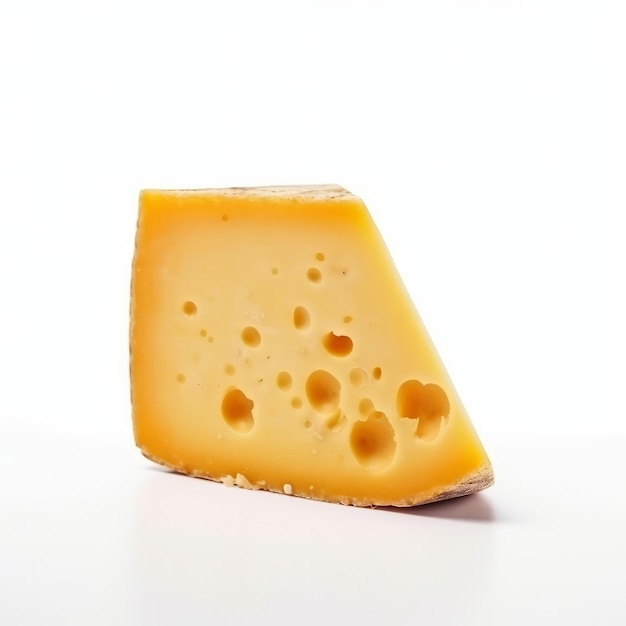 Kawałek sera na białym tle Ilustracja AI GenerativexA