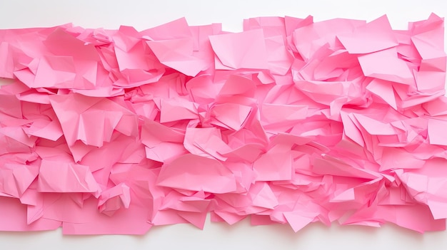 kawałki różowego rozerwanego papieru