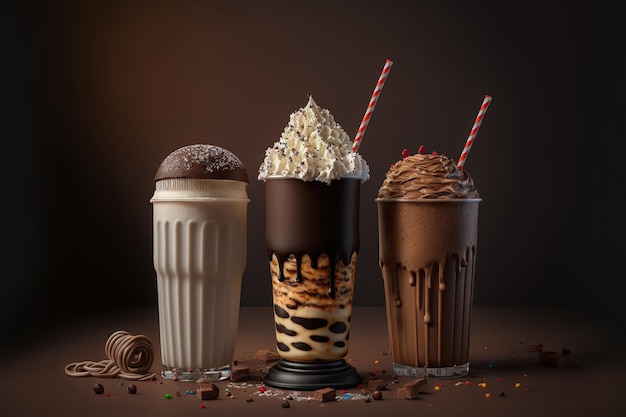 Kawowa czekolada i milkshake