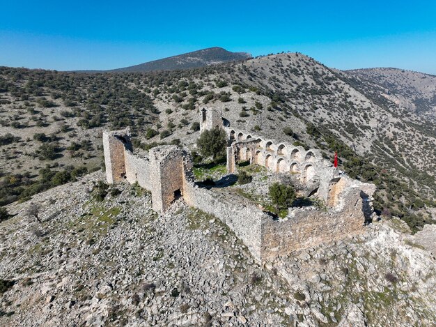 Keci Kalesi, Selcuk, Izmir, Turcja. Kozi zamek starożytny zamek.