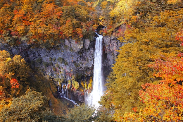 Kegon Falls w sezonie jesiennym, Nikko, Japonia.