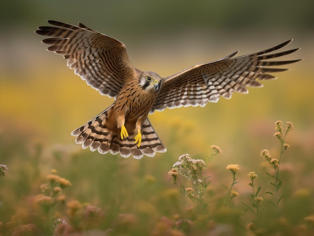 Kestrel39s Unosi się Władczyni Wiatru nad łąkami