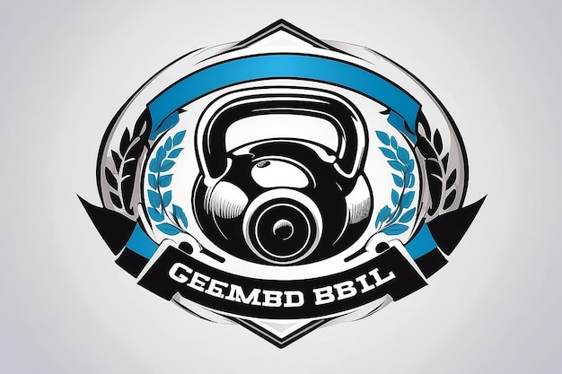 Kettlebell Gym Fitness Logo Edytowalna I Zmieniająca Rozmiar Ilustracja Wektorowa