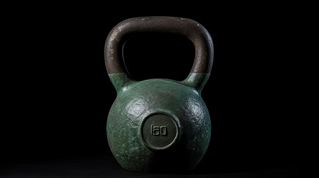 Zdjęcie kettlebell na czarnym tle