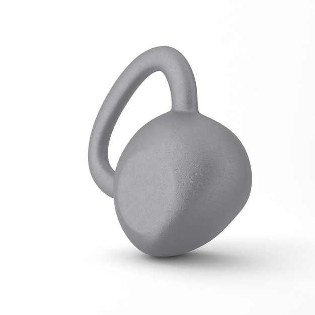 Kettlebell Z Tyłu Po Prawej Stronie Na Białym Tle