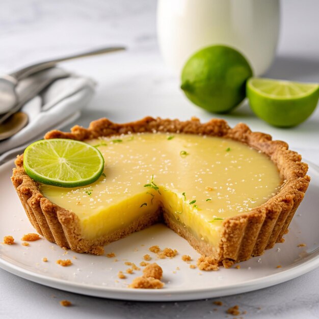 Key Lime Pie Na Talerzu Generacyjna Sztuczna Inteligencja