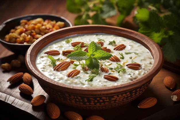 Zdjęcie kheer rice pudding indyjskie jedzenie fotografia