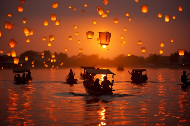 Khom Loy i Khom Fai Sky Lanterns w Tajlandii