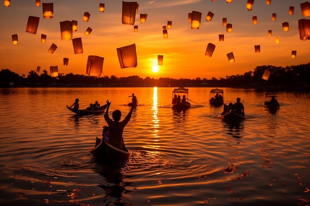 Khom Loy i Khom Fai Sky Lanterns w Tajlandii