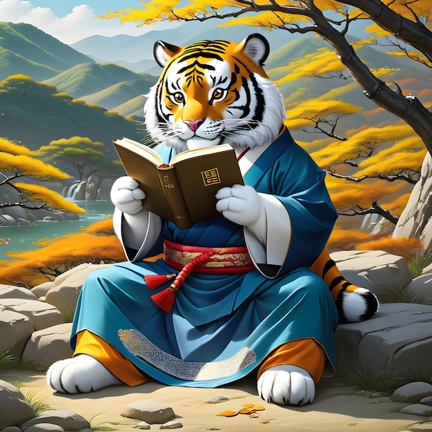 Kiedy tygrys wciąż czytał książkę, koreański krajobraz był naprawdę fascynujący.