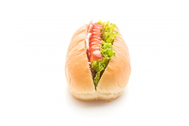 kiełbasa hot-dog z keczupem