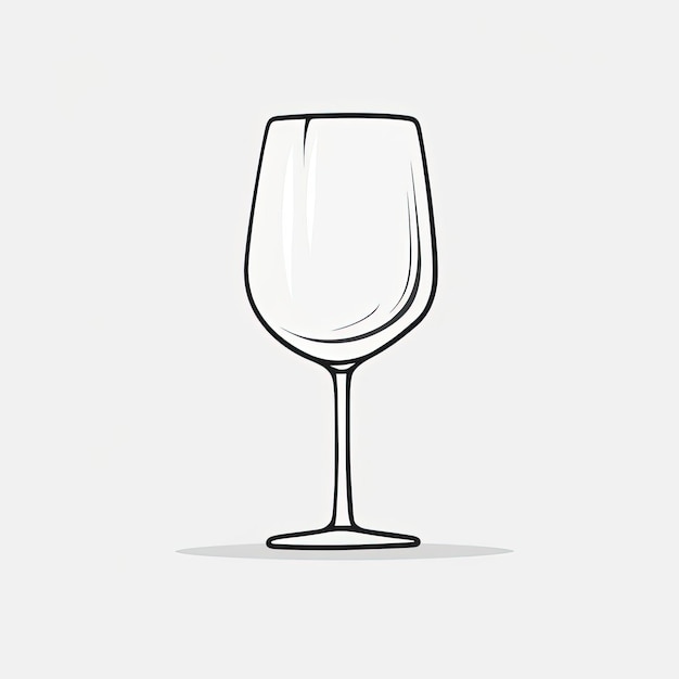 Zdjęcie kieliszek z winem narysowany na białym tle w stylu osobistej ikonografii