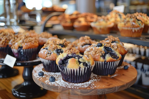 Zdjęcie kilka muffinów na stole.