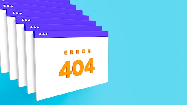 kilka okien błędu 404 ułożonych na niebieskiej scenie problemy z stronami internetowymi i połączeniem internetowym
