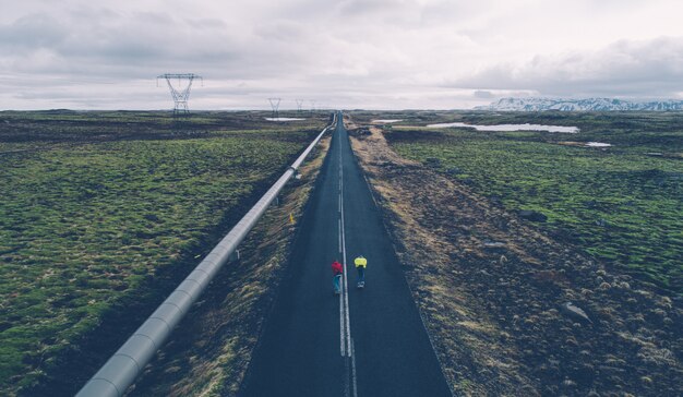 Kilku Skaterów Na Islandzkich Drogach